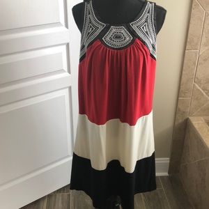 New Directions Black, Ivory, Red Dress